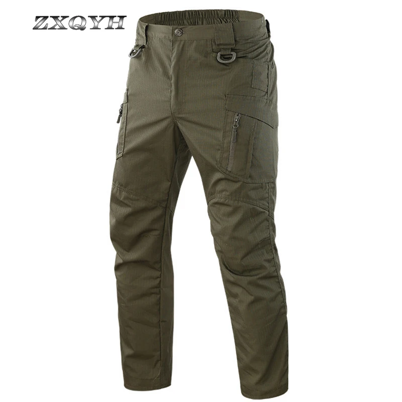 ZXQYH Лето IX9 мужские тактические брюки водонепроницаемые быстросохнущие брюки военные походные брюки карго с несколькими карманами камуфляжные брюки
