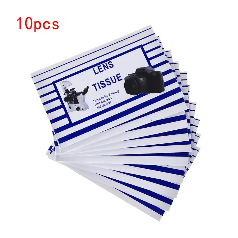 

10Pcs Lens Tissue Cleaning Paper Cloth Wipe Clean Tool Booklet Accessories for Canon Nikon Camera Len Filter Glasses