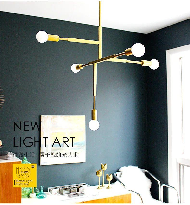 

Nordic Modern Gold LED Pendant Lights bedroom dinning room kitchen hanglampen voor eetkamer E27 LED Lamp Edison Light Bulb