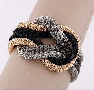 

Ahmed Jewelry 3 Colors Good Quality Fashion Alloy Twisted Bracelets & Bangles Multilayer Charm Bracelet Pendants B01