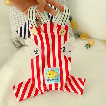 

Stripe Cute Pet Dog Costumes Clothes Jumpsuit Pet Shirt Match Overall Cat Coat For Autumn Spring Comfort Puppy Animal Accessory