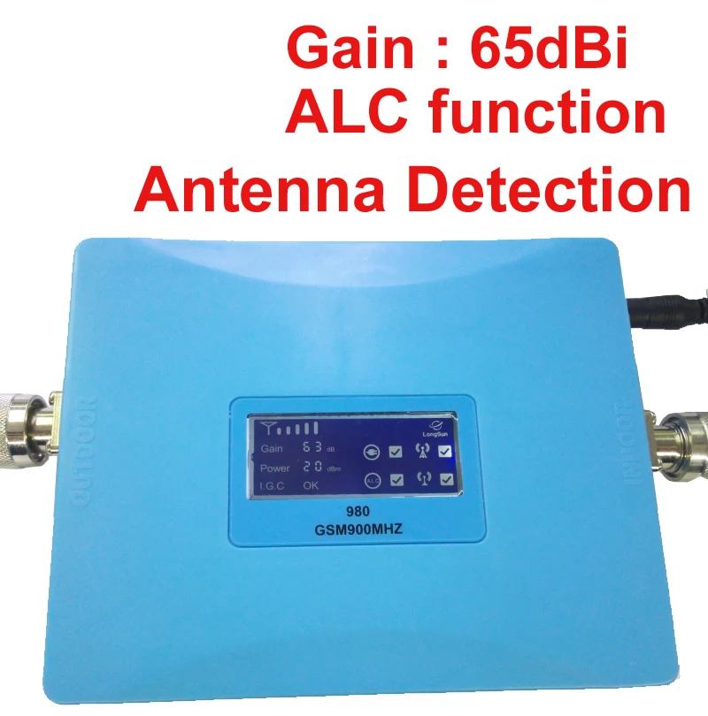 GSM 980 ALC GSM booster gain 65dbi power 20dbm LCD display repeater 900Mhz booster GSM signal enlargereasy use booster GSM 980 ALC GSM booster gain 65dbi power 20dbm LCD display repeater 900Mhz booster GSM signal enlargereasy use booster