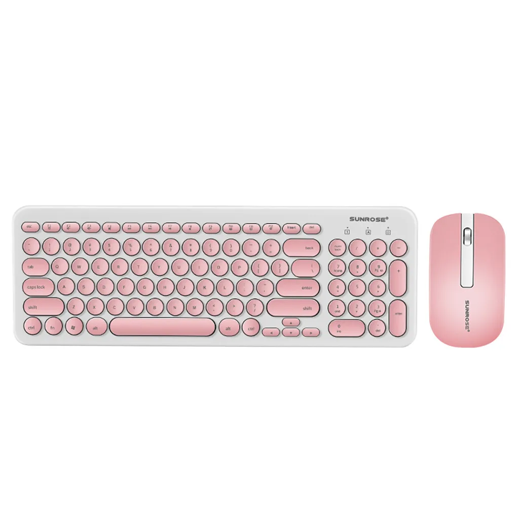 

104-key Round Punk Wireless Keyboard And Mouse Package Keyboard Round Keycap For Desktop Computer Laptop