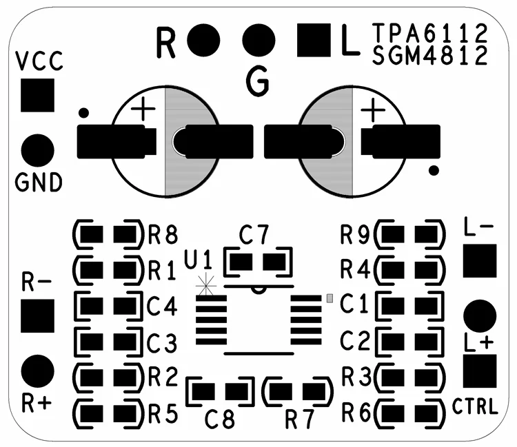 1 шт. Плата усилителя дифференциально-сбалансированная TPA6112 и SGM4812 HIFI Amp Module150Mw 3,3-5 В