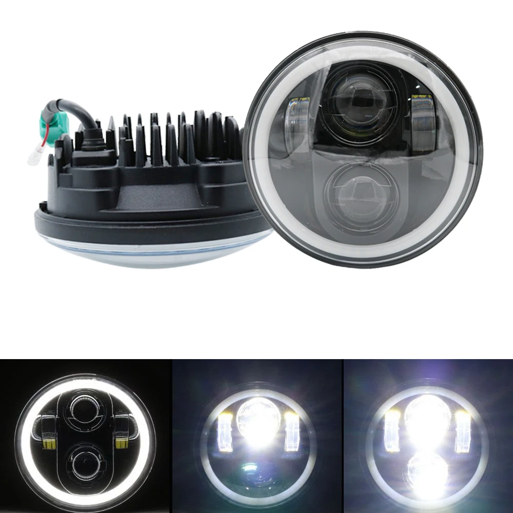 

2 X 5.75 inch Headlamp 5 3/4" LED Headlights DRL for for harley Triumph Rocket iii 3 Speed Tripl & Street Triple 5.75" Lamp