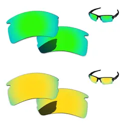 24 К золотой и изумрудно-зеленый 2 пары ПОЛЯРИЗОВАННЫЕ замены Оптические стёкла для Flak 2.0 XL Солнцезащитные очки для женщин Рамки 100% UVA и UVB