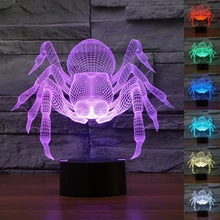 HAIXIANG USB Colouful паук на пульте управления 3D настольная лампа Luminaria светодиодный ночник украсить Атмосфера лампы освещения детский подарок