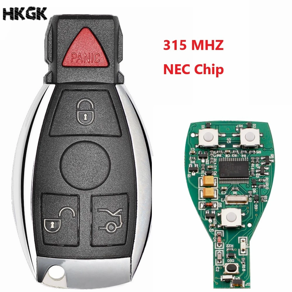 

Smart Remote Key 3+1Buttons 315 MHZ Keyless Fob For Mercedes Benz after 2000+ NEC&BGA replace NEC Chip