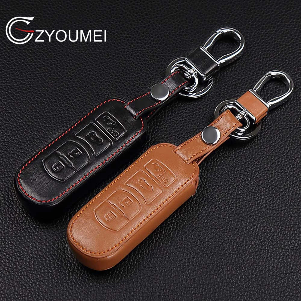 Genuine Leather Car Key Cover key ring holder For MAZDA 3/6 / MX 5