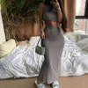 Promo Matching-Sets Bandage Tank-Tops Night-Club-Outfits Elegant Dress Two-Piece-Set Gray KGFIGU 33064407226