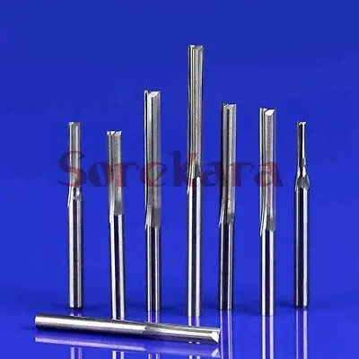 

3.175*17mm Two Straight Flutes Milling Cutter CNC Carving Cutting Bits End Mill Cutters Tools For Carving Wood