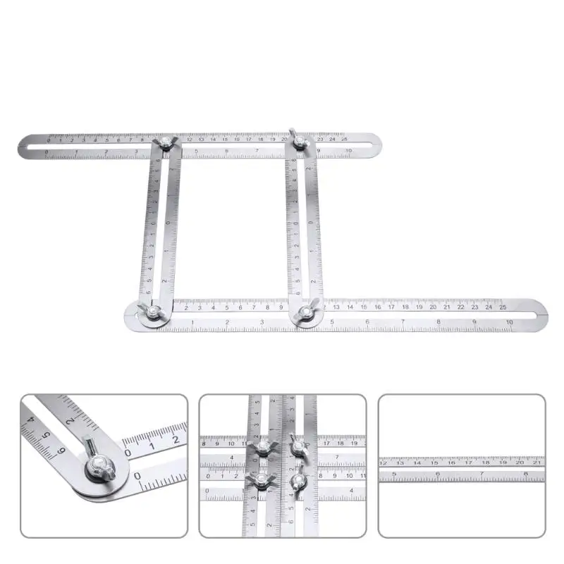

Multi Angle Ruler Stainless Steel Angle Protractor 4 Folding Angle Measuring Tool Template Tile Flooring Measuring Tool Woodwork