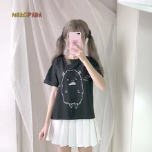 Darkness Monster Cute Grils женская летняя футболка с коротким рукавом Свободная Повседневная футболка Цвет Черный