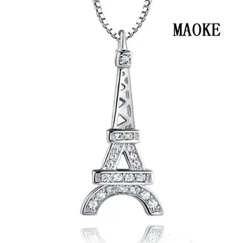 

Promotion S925 Sterling Silver Paris Eiffel Tower Pendant Necklace Eternal Love Fashion Jewelry for Women's Fashion Gifts