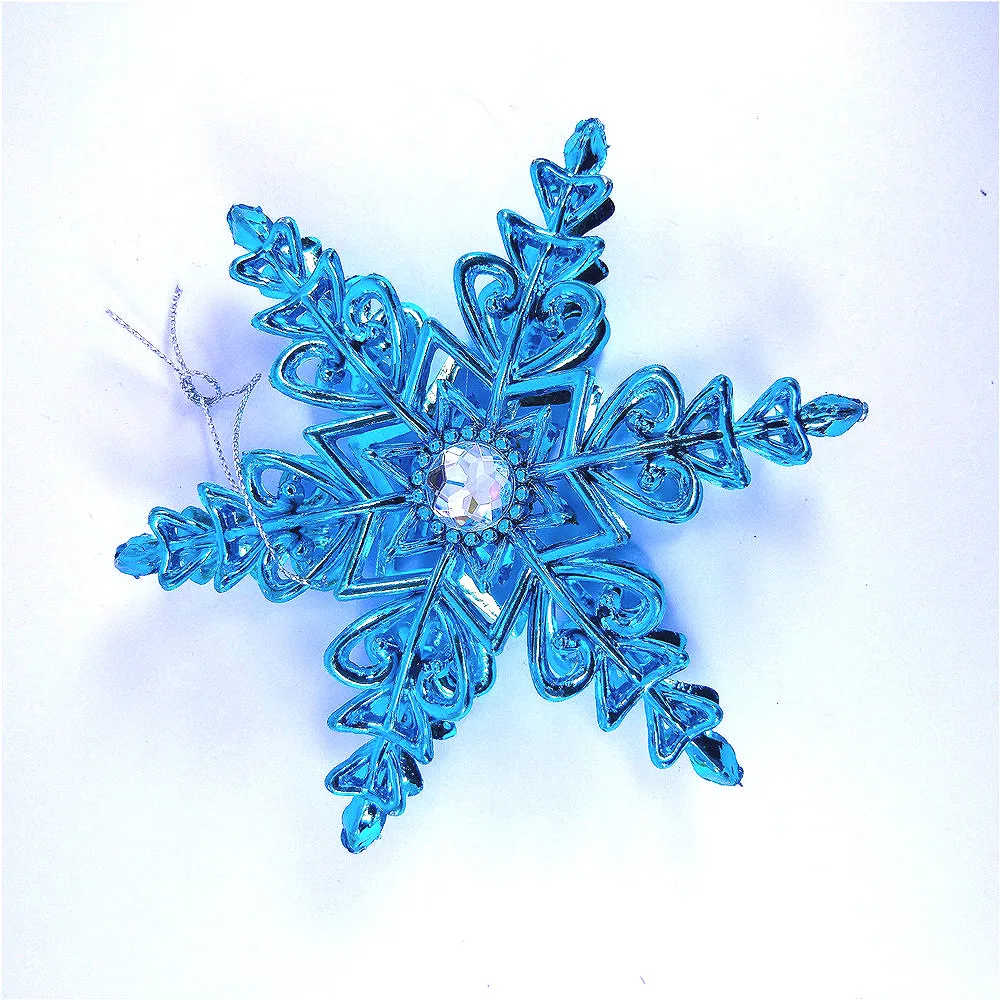 12.5cm DIY Plastic Silver Fake Snowflake For Home Christmas New Year Tree Pendants Ornament Frozen Party Wedding Decoration