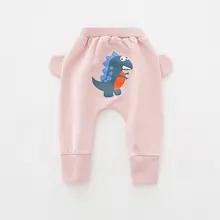 Милые длинные эластичные брюки унисекс с эластичной резинкой на талии, Мягкие штаны с большим шаговым швом для маленьких мальчиков и девочек