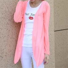 Sale Fashion Women Candy Colors Sun Protection Casual Cardigans Air Conditioning Shirts Thin Coat Blouse