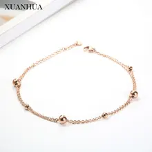 XUANHUA, розовое золото, стальные браслеты на цепочке, браслеты из нержавеющей стали, ювелирные изделия для женщин, мода, ювелирные изделия, аксессуары в богемном стиле