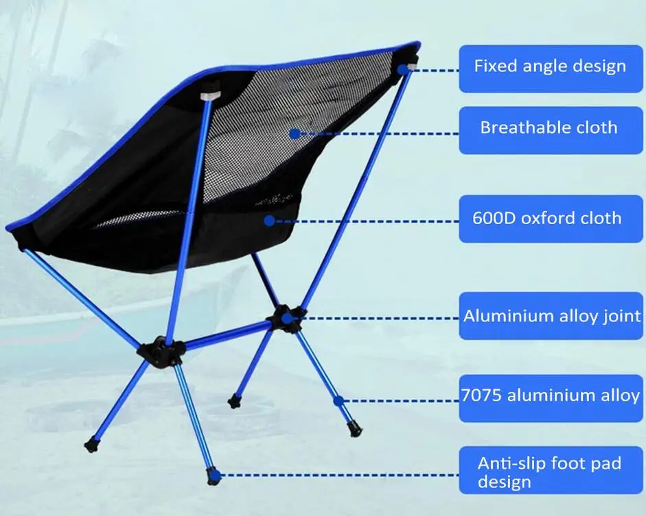 Sufeile Открытый Кемпинг барбекю портативный складной стул ультра-легкий алюминиевый сплав Moon Стул Пляжный стул для рыбалки s15d50