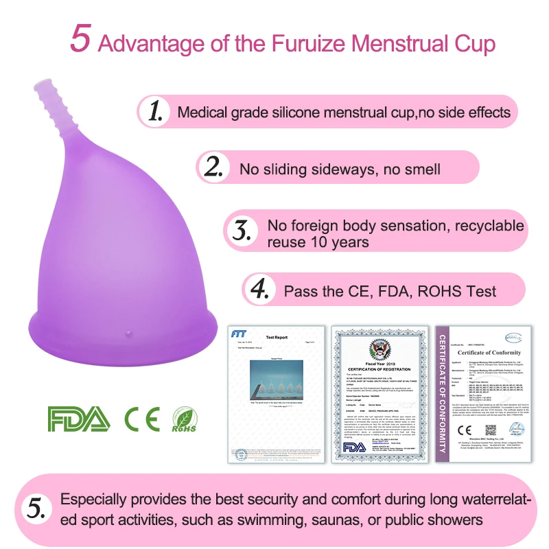 Новейшая фурузированная Дамская чашка копа менструальная многоразовая менструальная чашка для женской гигиены менструальная чашка медицинская силиконовая Женская чашка