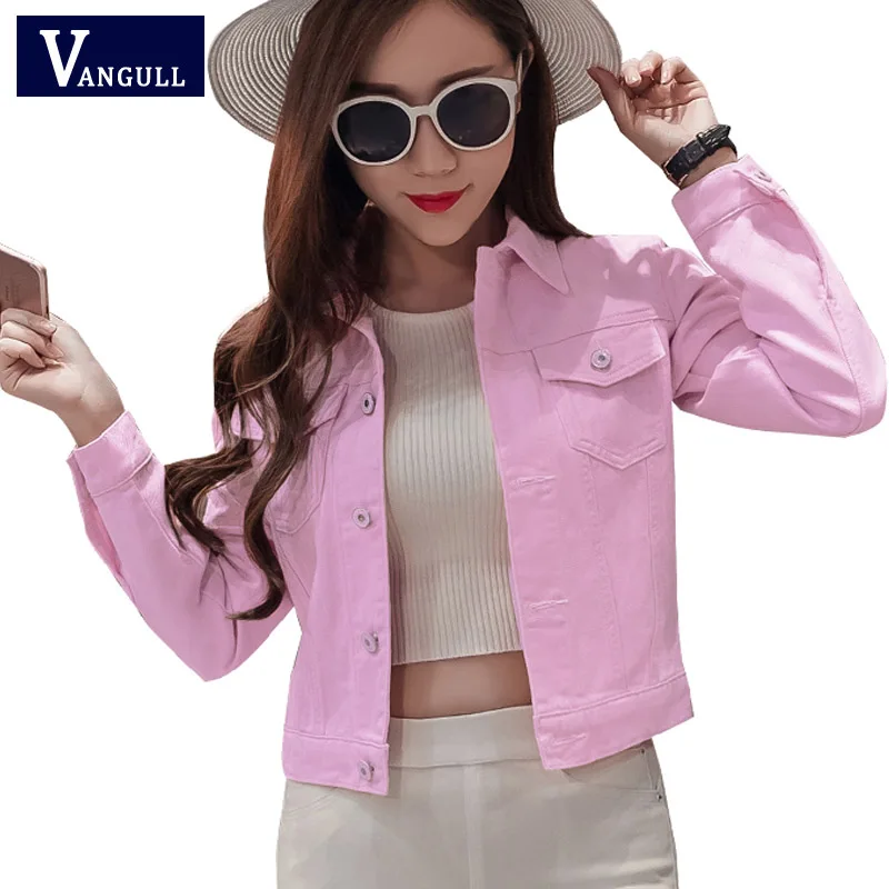 Best  Denim Jacket Women Short Jeans Overcoat Ladies Jackets Tops Turn Down Collar Slim White Black Jeans