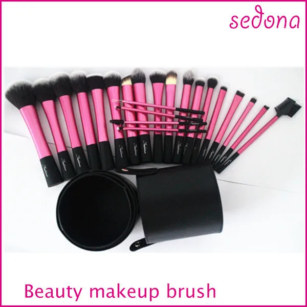 Profissional de Alta Maquiagem com Caixa do Cilindro Frete Grátis!! Sedona Marca Pçs Qualidade Conjunto Escova Cabelo Sintético 22 3 Frete grátis!! Sedona marca 22 pçs profissional