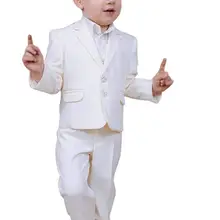 Новые белые костюмы для мальчиков на свадьбу, однобортный смокинг с отворотом, праздничная одежда для общения