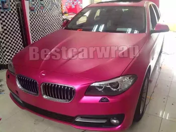 

Candy Pink METALLIC Matt Chrome Vinyl Wrap Full body wrapping with Air Bubble Free Matt Chrome Foil Car Wrap Film 1.52x20m/Roll