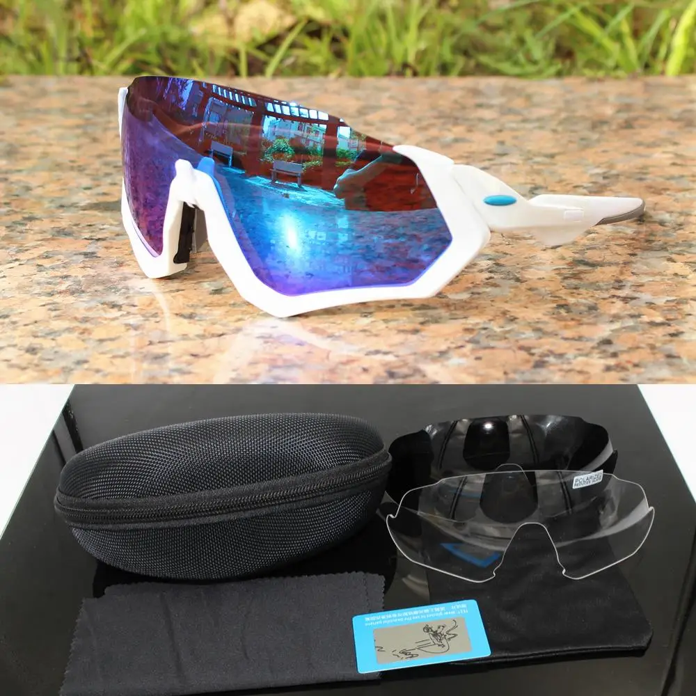 3 линзы Airsoftsports велосипедные солнцезащитные очки поляризационные мужские спортивные Mtb очки для горного велосипеда очки MTB UV400 - Цвет: Flight jacke 3lens 4