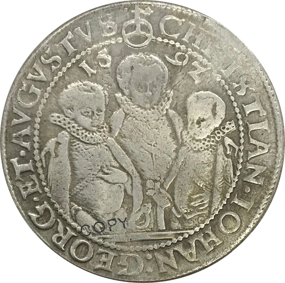 1592 Германия 1 Thaler коллекционные вещи Мельхиор Посеребренная копия монеты | Дом и