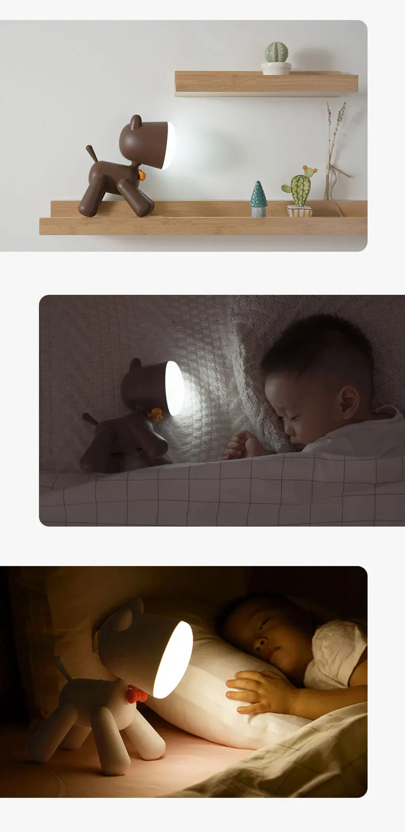 Lovely Puppy Lamp Cute Night Light Kids Baby Night Lamp USB Rechargeable Reading Bedside Lamp Eye Protection Dropshipping (13)