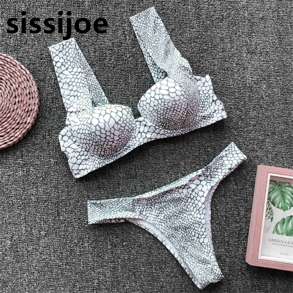 

2019 Brazilian Bikini Push Up Swimsuit Female Swimwear Women Two-pieces Bikini set With Bra Cup Bather Bathing Suit Swim S0218