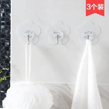 

Home strong adhesive link hook no hole wall hanging sticky 3 install kitchen bathroom wall door hang clothes hook