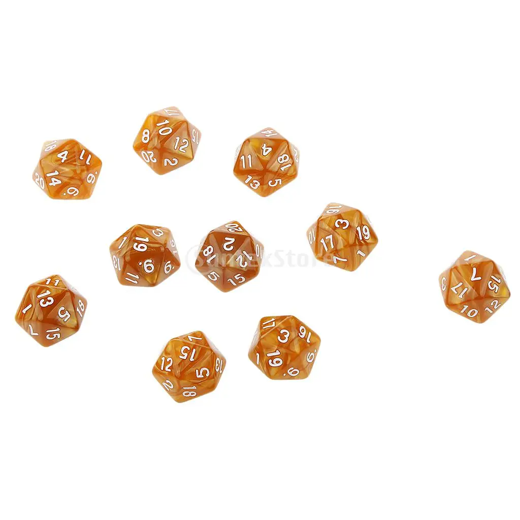 10 шт. 20 кубика D20 играть D & ролевые TRPG DND вечерние настольные игры в кости|dice d20|game
