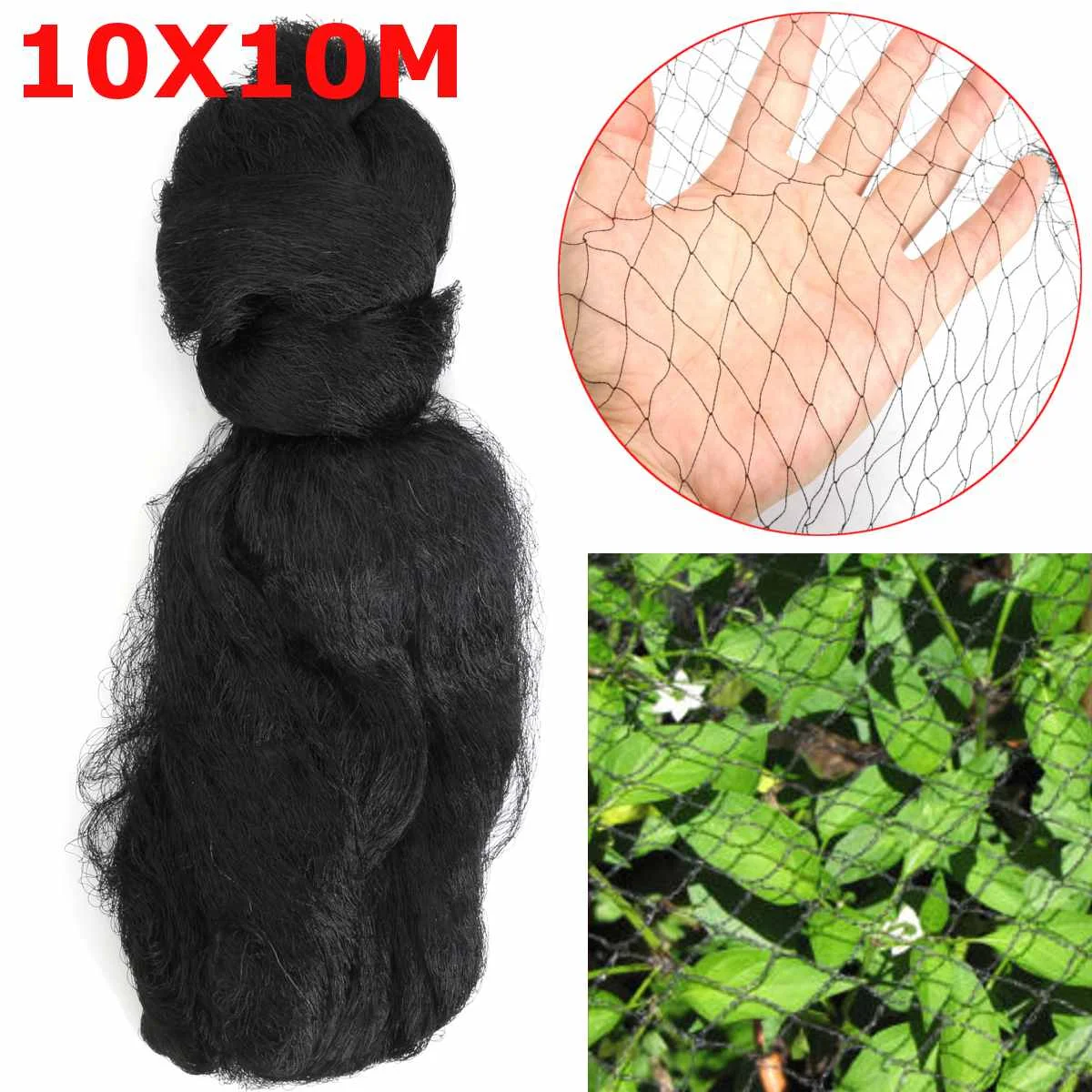 

10x10M Anti Bird Catcher Netting Pond Net Fishing Net Traps Crops Fruit Tree Vegetables Flower Garden Mesh Protect Pest Control