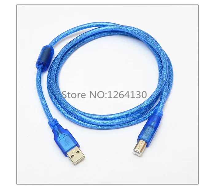 0,25 м-1,5 м 5 футов USB 2,0 удлинитель для печати Кабель для принтера прозрачный синий Расширенный AM/BM