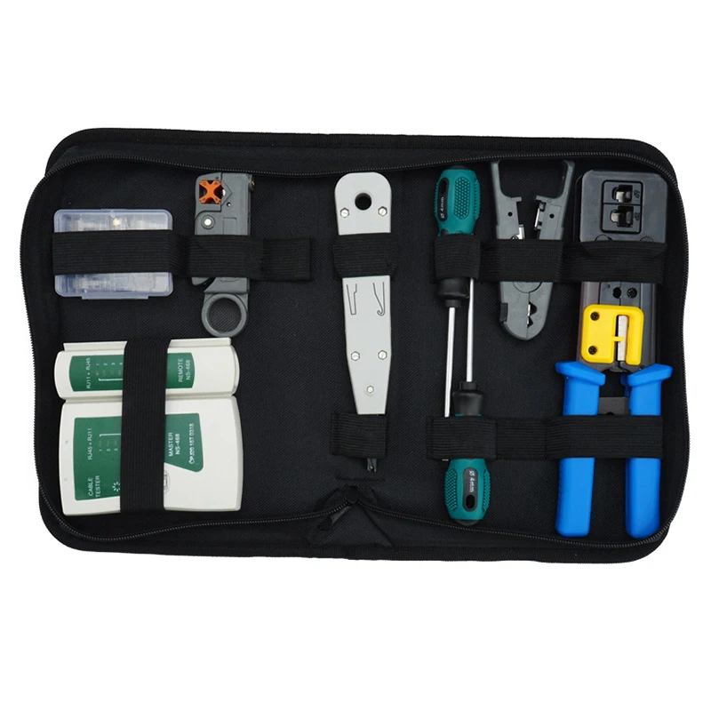 

Hot Network Tool Kit Set, Crimp Tool Rj45, Cat5 Cat6 Cable Tester Repair Wire Stripping Cutter, Rj45 Coax Plug Crimping, Rj11