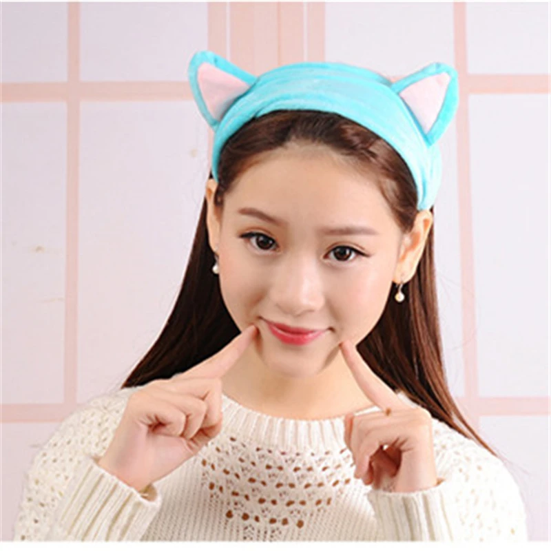 

Elastic cat ears Headbands for Women Girls Makeup Face Wash Facial Mask Headwrap Hairband Hair Accessories