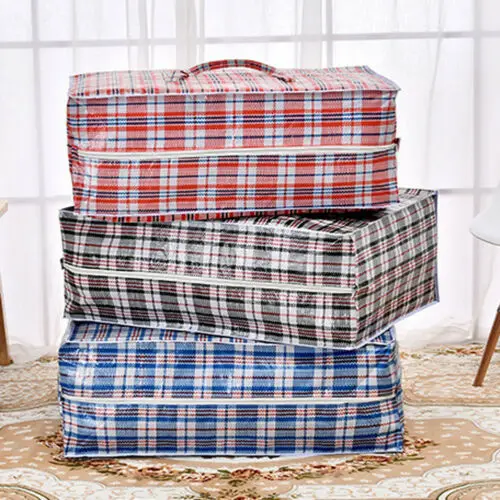 

Reusable Plastic Jumbo Laundry Zipped Large Strong Shopping Home Storage Bag Large Capacity Of Bags Storage Bags