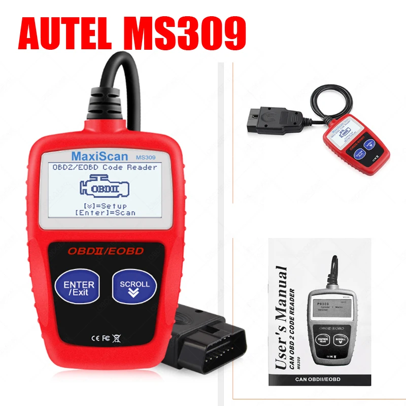 

MaxiScan MS309 Auto Car Scanner OBDII/EOBD OBD2 Universal Auto Code Reader Work For US&Asian&European Car Scanner PK KW808