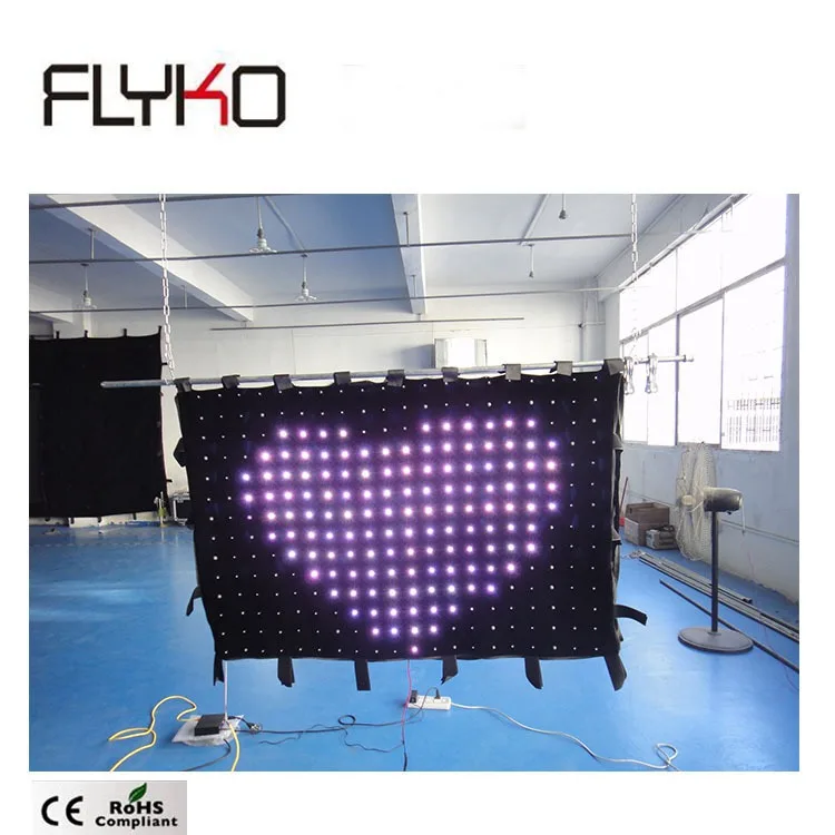 Профессиональный дизайн сценический P70mm 1*1 5 m led полный цвет меняющийся занавес