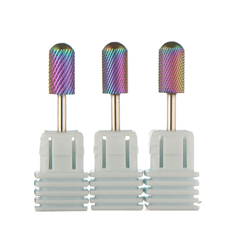 Rainbow Color Tungsten Carbide Nail Drill Bit Metal Manicure Drills ...