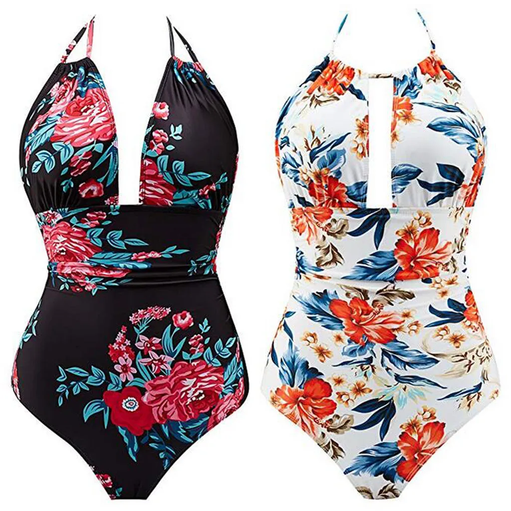 

Women's One Piece Swimsuits Slimming Bathing Backless V Neck Swimsuit Swimware