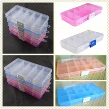 1 piece 10-grid OR 15-grid detachable pp storage box Jewelry bead Storage Box pill/ medicine box/case