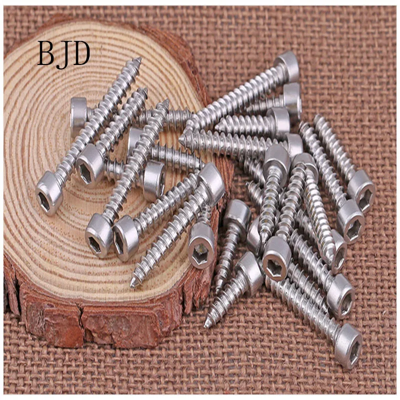 

100pcs/lot M2*6-12 M2.5*6-16 M3*6-25 M3.5*10-30 stainless steel 304 hex socket cap head self tapping screws for sound equipment