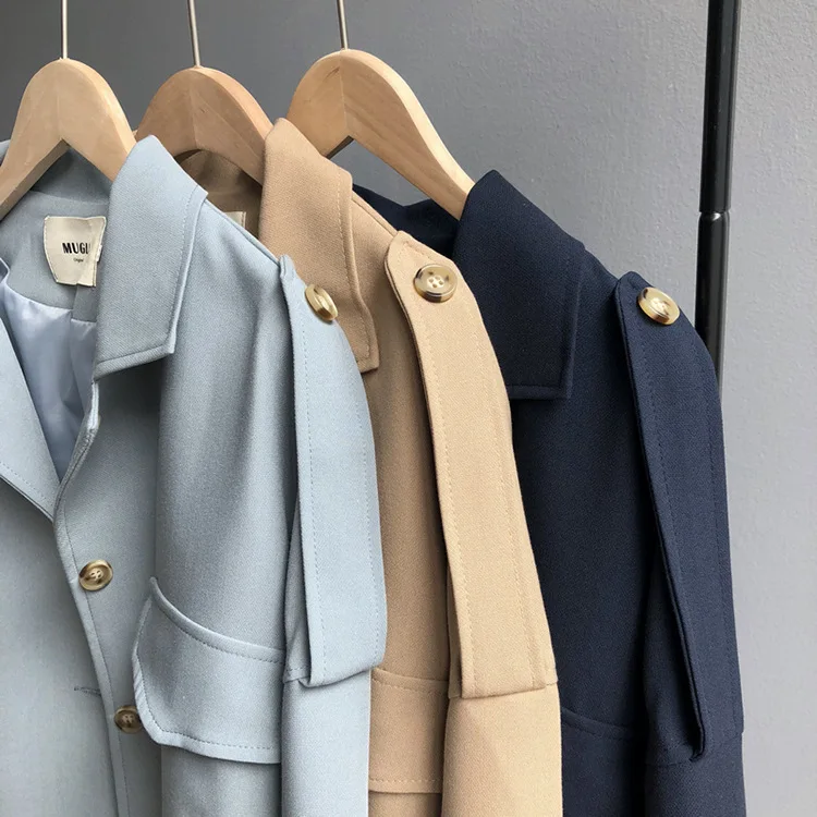 De Femmes Nouvelles Court Casual Pleine Poitrine Pokkets J015 Turn khaki Unique Manches Solide Picture Manteau Automne Oloey2018 Jiacke down Couleur picture Mode axtEt