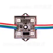 WS2801 СВЕТОДИОДНЫЙ модуль водонепроницаемый IP65 4 светодиода/шт. Высокий яркий светодиодный пиксельный модуль 1,44 Вт DC 12 В smd5050 rgb светодиодный модуль супер яркий