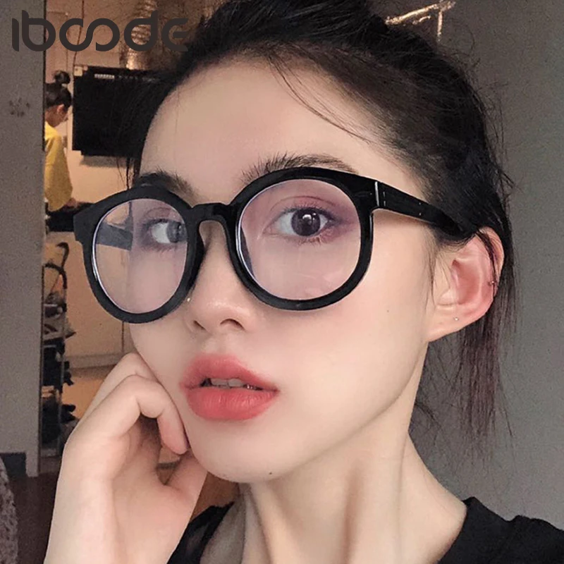 

iboode Vintage Oversized Round Glasses Frame Men Women Arrow Plain Mirror Myopia Eyeglasses Clear Lens Optical Spectacle Eyewear