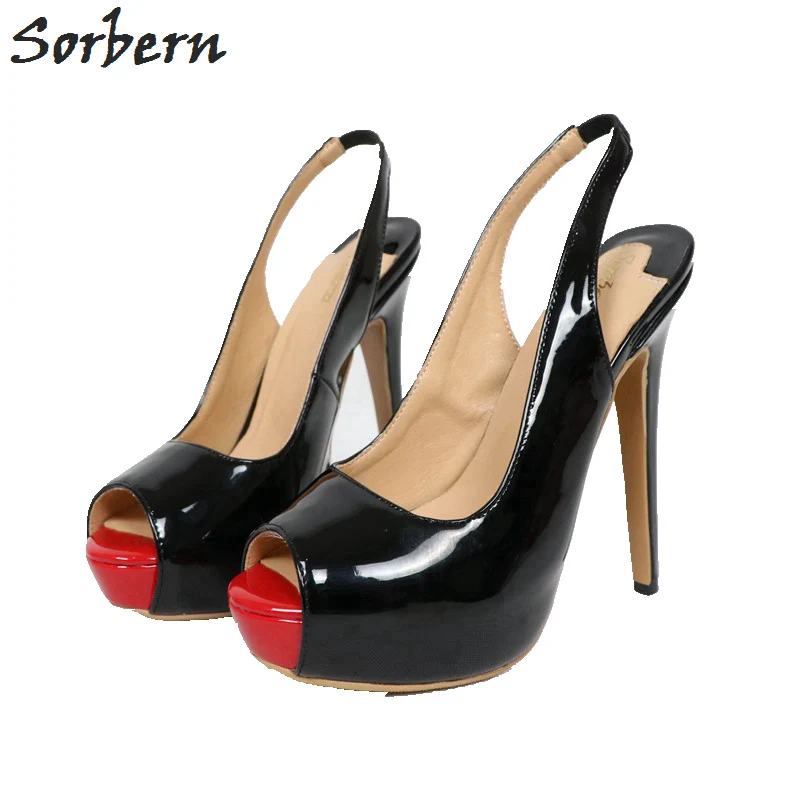 

Sorbern Mature Slingbacks Women Peep Toe Slip On Ol Shoe Pump Platform High Heels Stilettos Size 12 Heels Ladies Dress Shoes