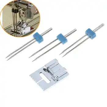 

New Arrival Grooves Pintuck Presser Foot with 3 sizes Double Twin Needles Pin for Sewing Machine Parts for Househeld Tools